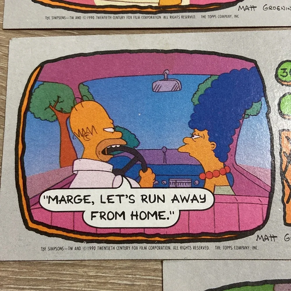 1990 Topps The Simpsons Cards Set of 5 - Picture 4 of 7